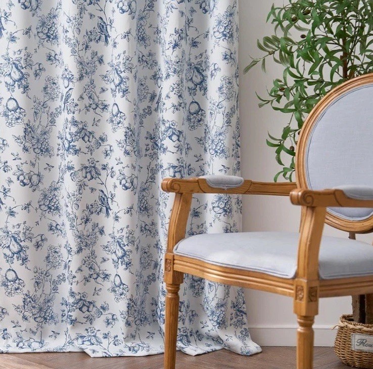 Jin Chan Window Treatment 100% Blackout Curtains 2 Panels 84”x50” Blue