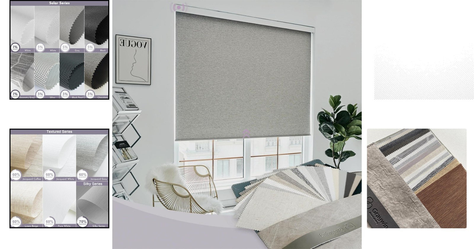 Inside Mount Motorized Light Filtering Curtains with Measuring Guide Included
