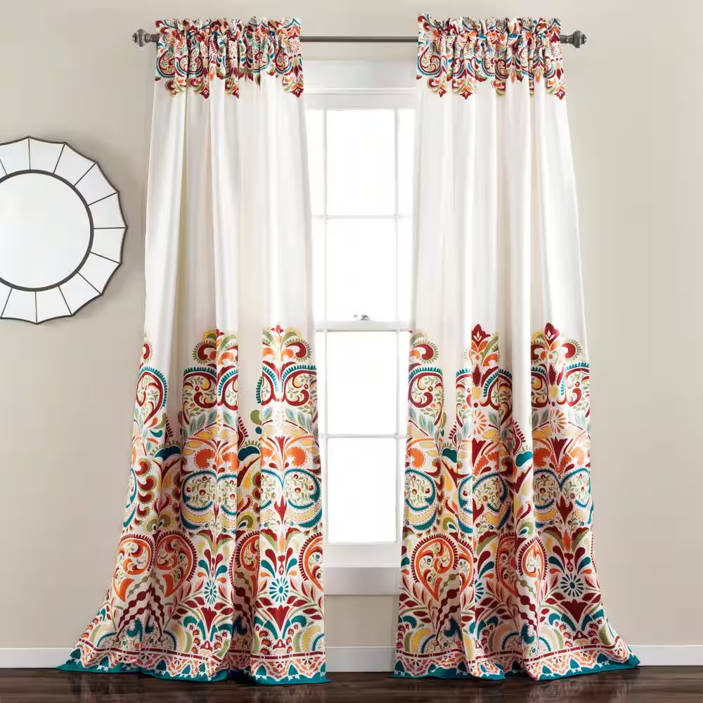 Clara Turquoise Room Darkening Window Panel – 84 In. X 52 In. with 2 In. Header