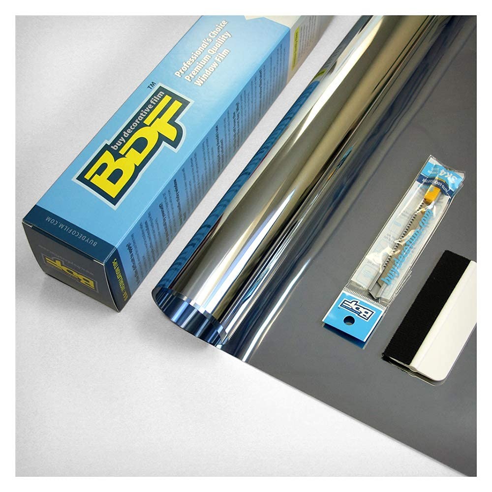 BDF S05 Window Film Daytime Privacy and Heat Control 36in X 6.5ft, Silver