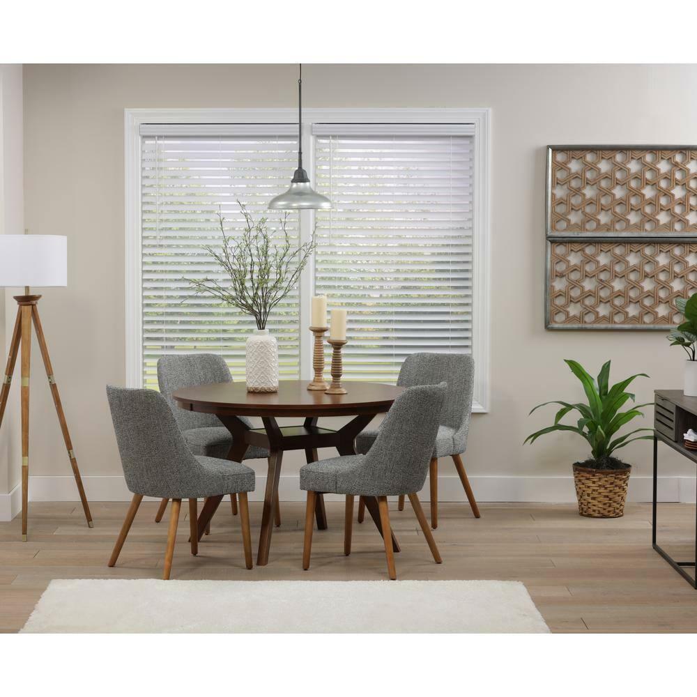 Cut-to-Width White Cordless Room Darkening 2 in. PVC Faux Wood Blind 23.75 in.
