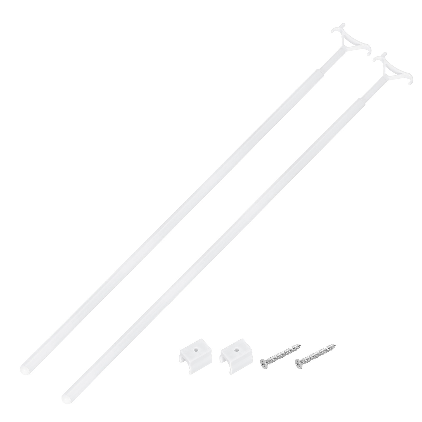 2Pcs 29″-53″ Draw Rod for Cordless Blinds Window Shades Up and Down Rod White