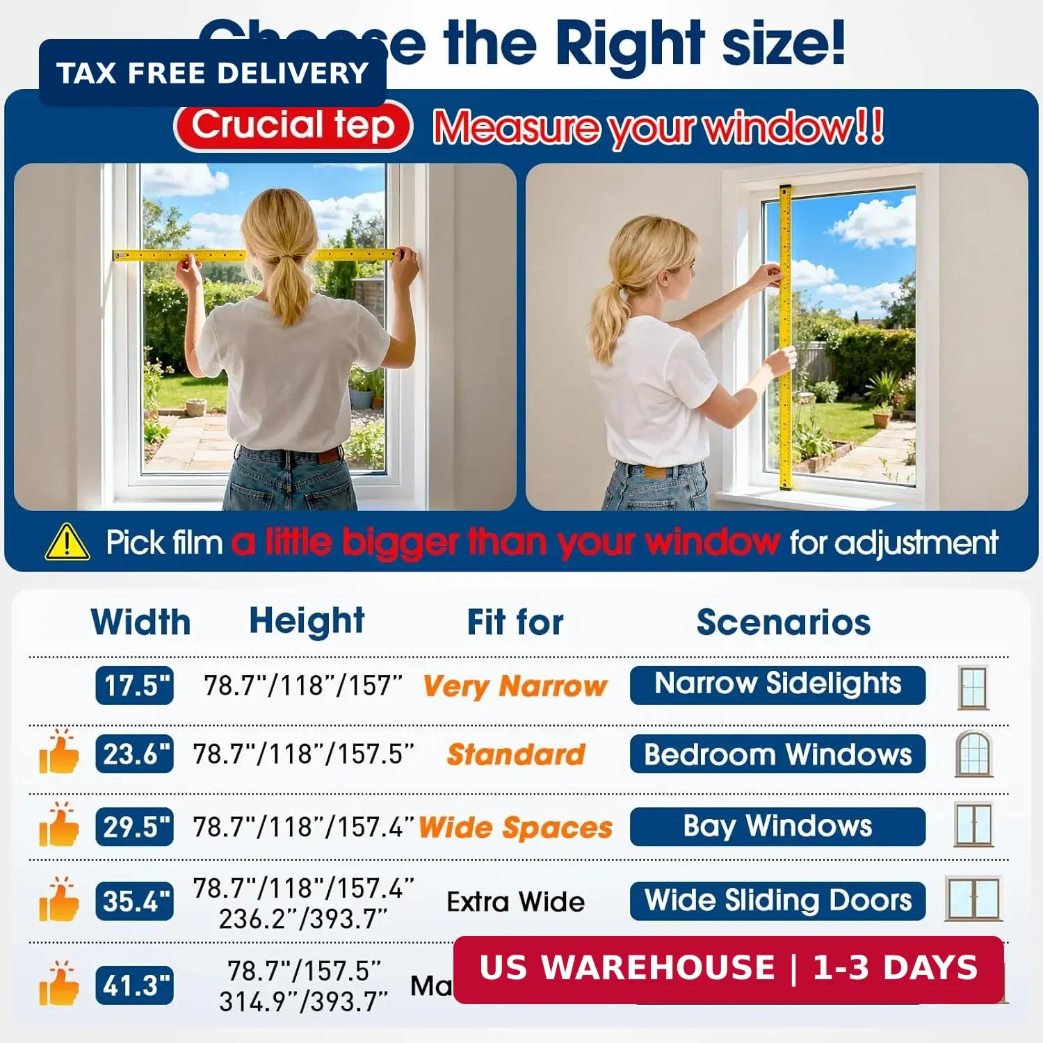 Coavas One Way Privacy Window Film, Heat Control Window Tint for Home, Sun Block