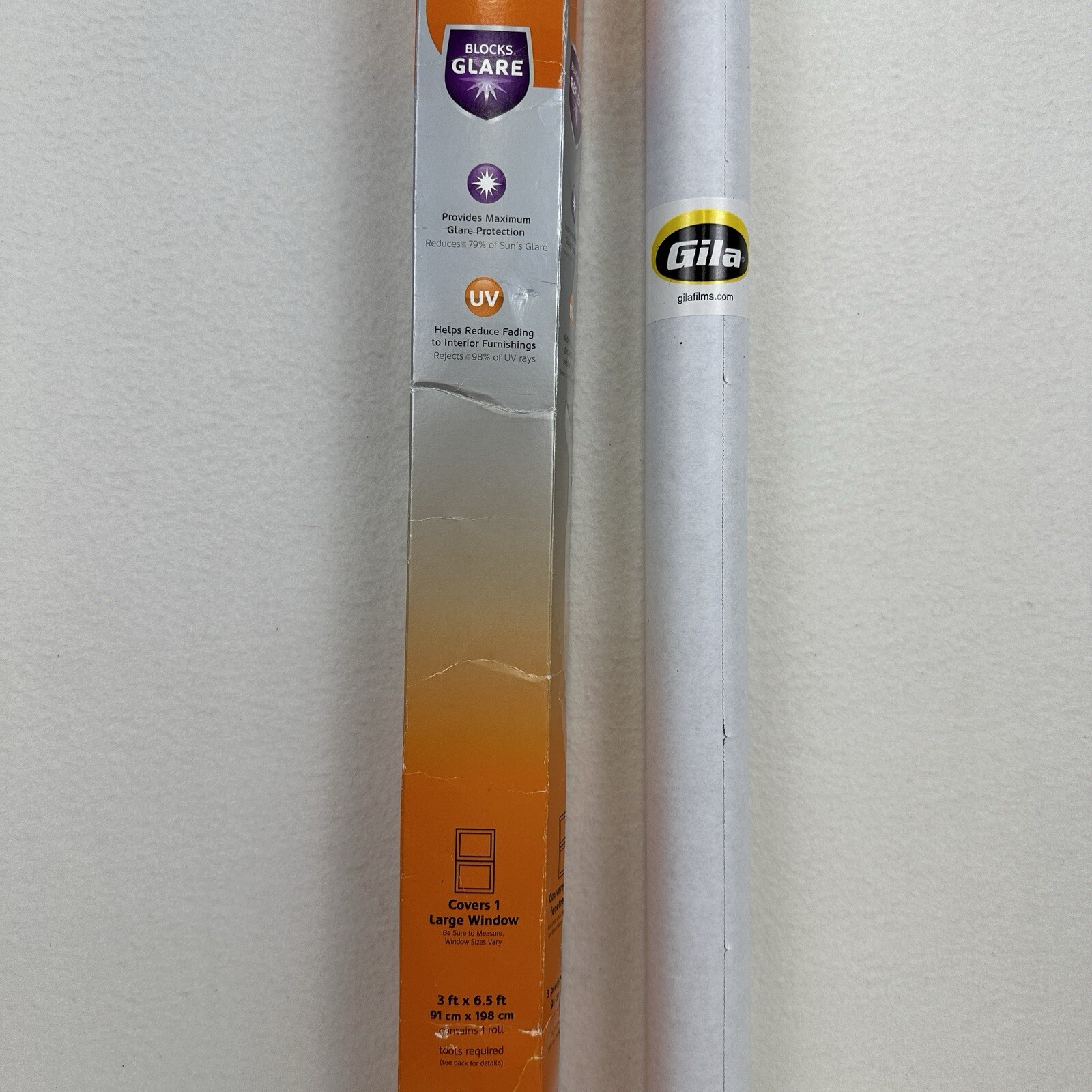 Gila 3 Ft. x 6.5 Ft. Smoke Glare Control Static Window Film 1 Roll New Open Box