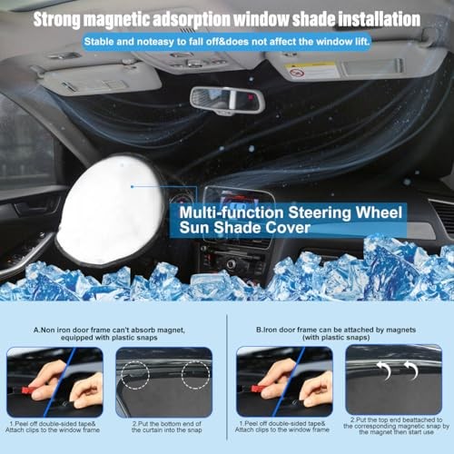 3PCS Car Window Shades Front Windshield Sun (3PCS) 2020-2024 Fo-rd Explorer