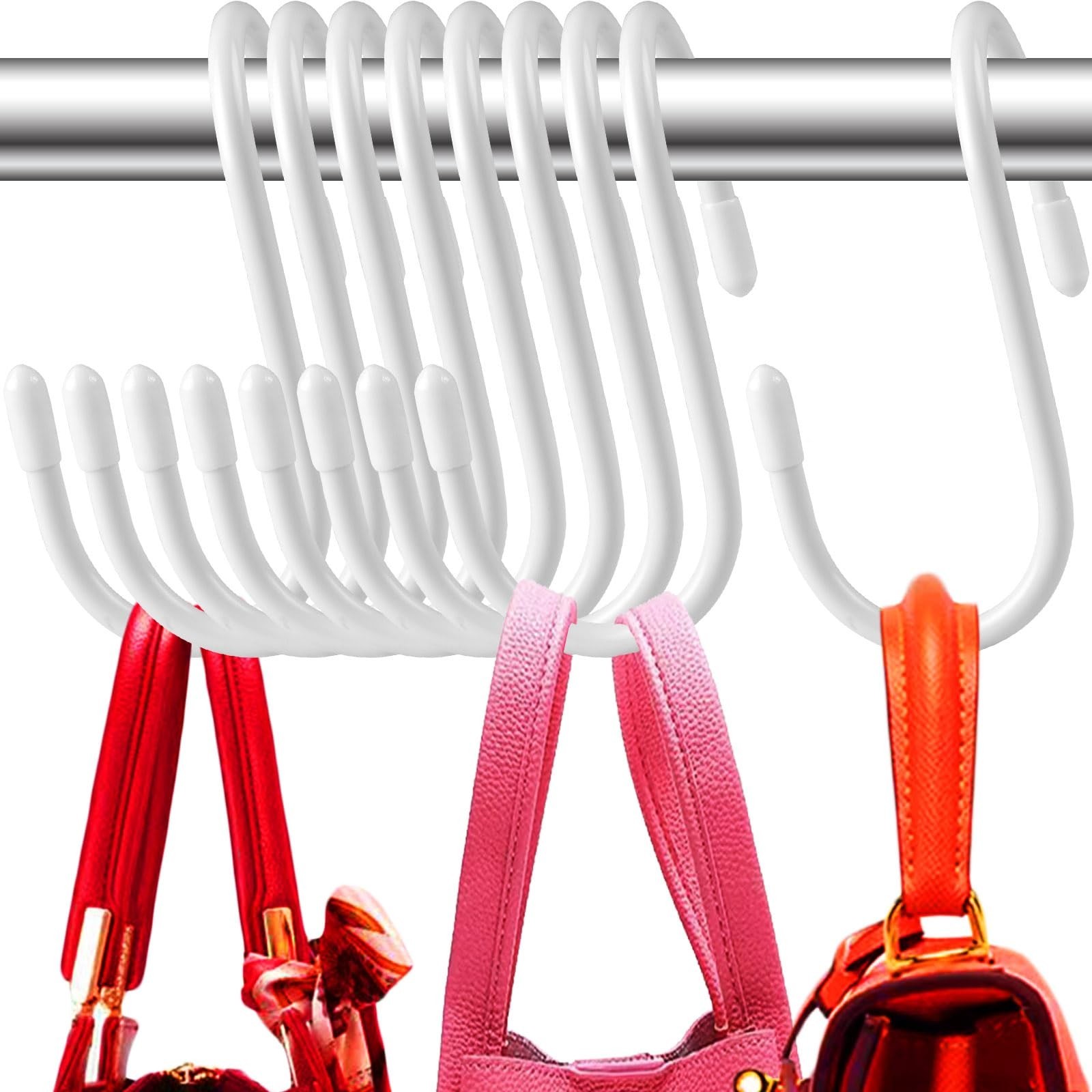 12 Pack Heavy Duty Twist Design Purse Hanger for Closet – Anti-Slip Vinyl Coa…
