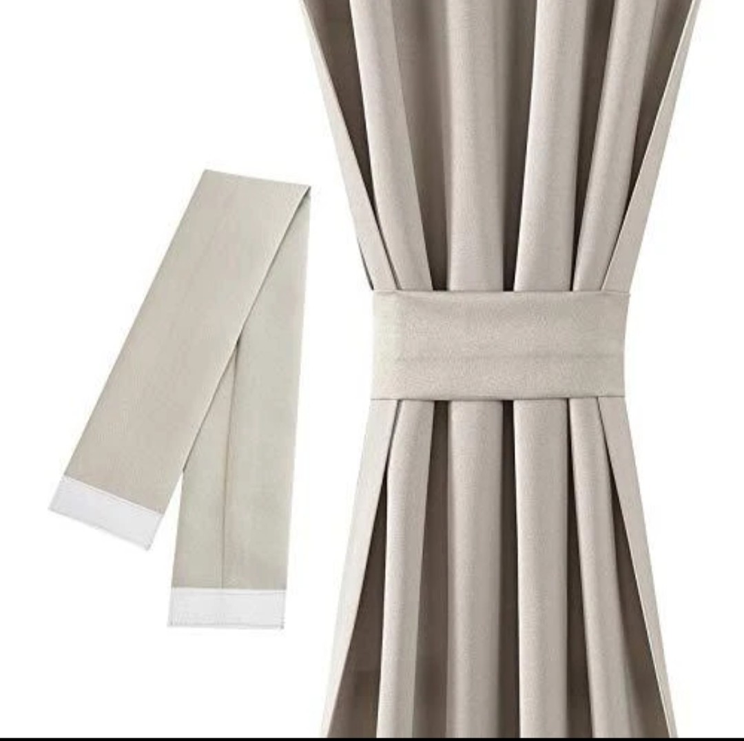 Lichtenberg Beige Door Curtain Panel 40x72in Solid Rod Pocket Tieback-1 Panel