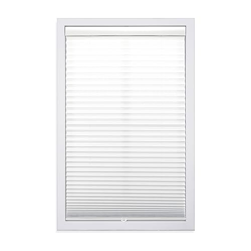 Cordless 1″ Light Filtering Pleated Shade – White – 21.5″ W x 48″ H – White