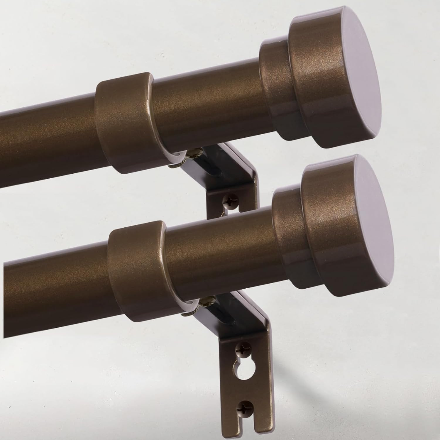 Heavy Duty Curtain Rods for Windows 48 to 84 Inch, 1 Inch Adjustable White Curta