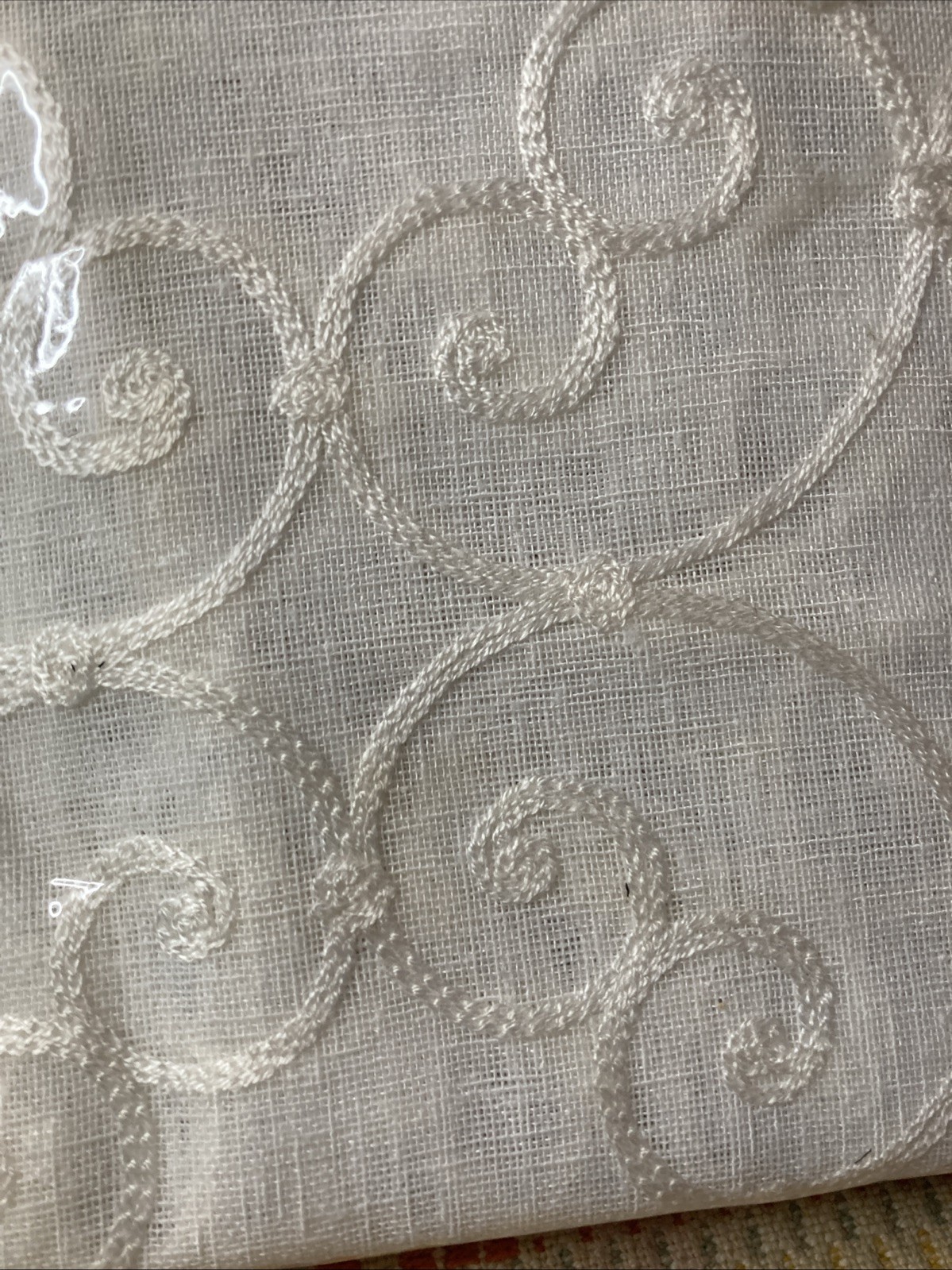 Designer Select Claudia Sheer Linen Gauze Embroidered Curtain Panel 95” Lot 2