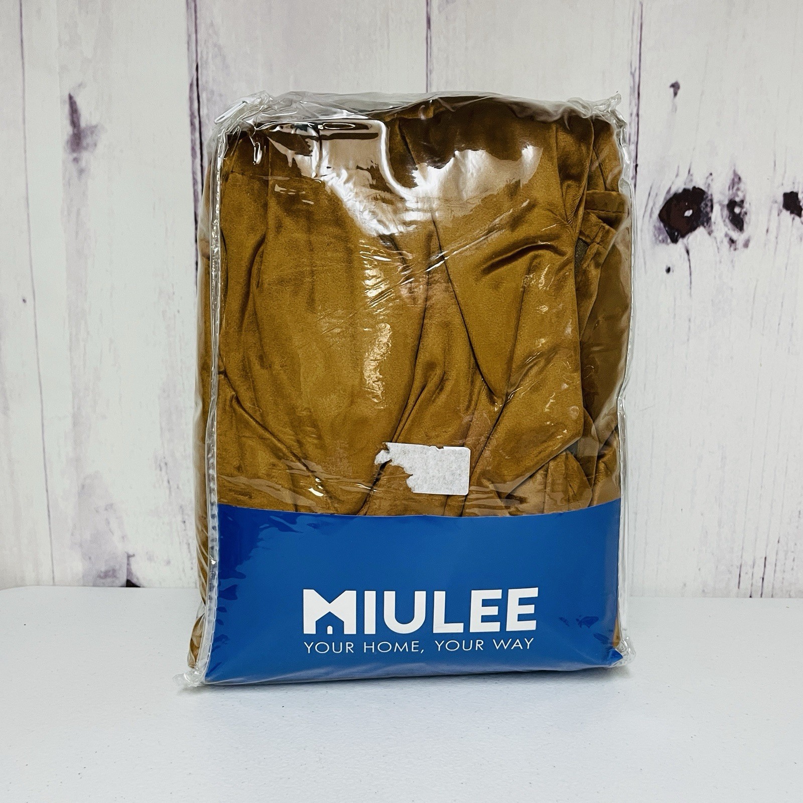 MIULEE Velvet Brown Curtains Pleated 40X84 Drapes 2 Panel Light Blocking