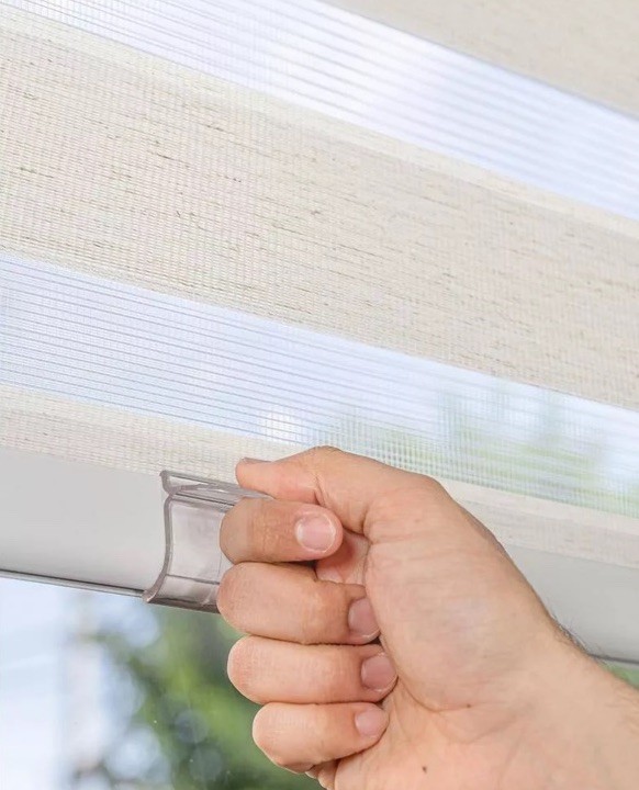NEW Cordless Dual Layer Zebra Roller Window Blind Shade 20”W x 72” L WHITE