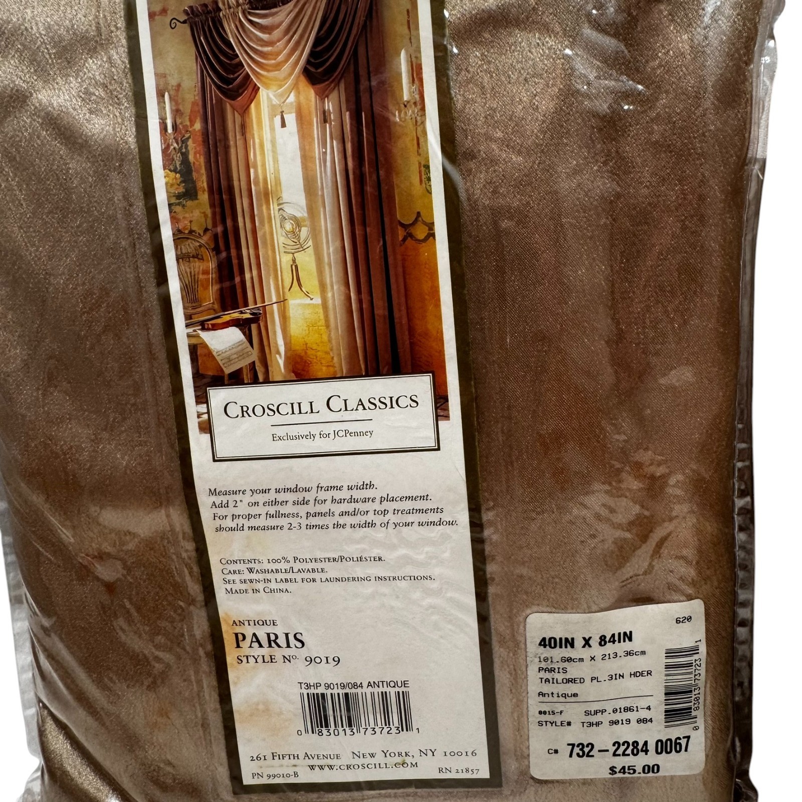 3 CROSCILL CLASSICS Paris Waterfall Valance Tasseled Terra-Cota 45in W x 38” L