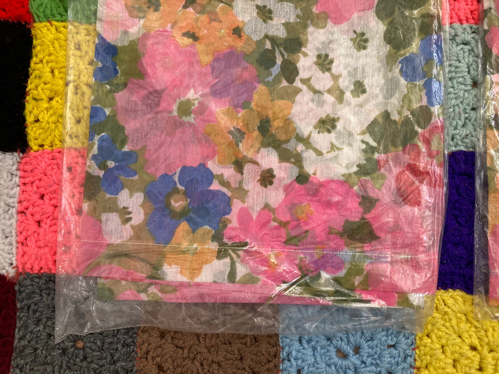 Vintage Curtains Suzy Tailored Tier FLOWERS Lot Of 2 NEW 60” X 11” Pink V264