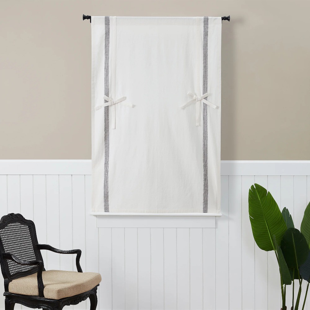 Light Filtering Cotton Balloon Shade, 1-Piece, Ivory, 42″ W x 63″ L