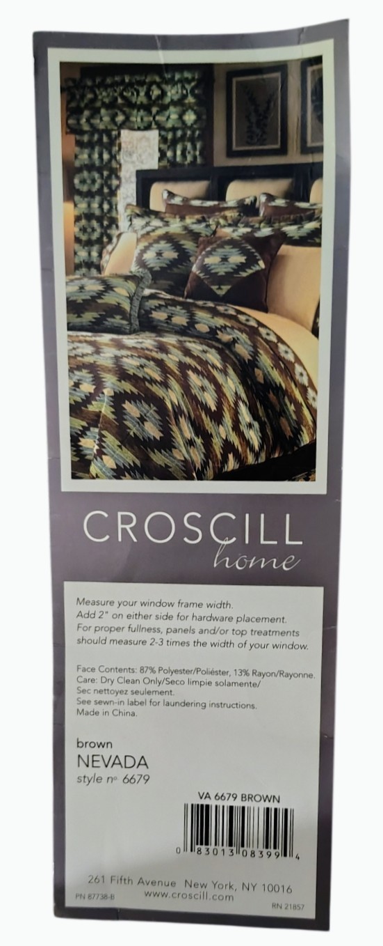 Croscill Home NEVADA Tailored Valance 88×17 New Old Stock Southwestern Geometric