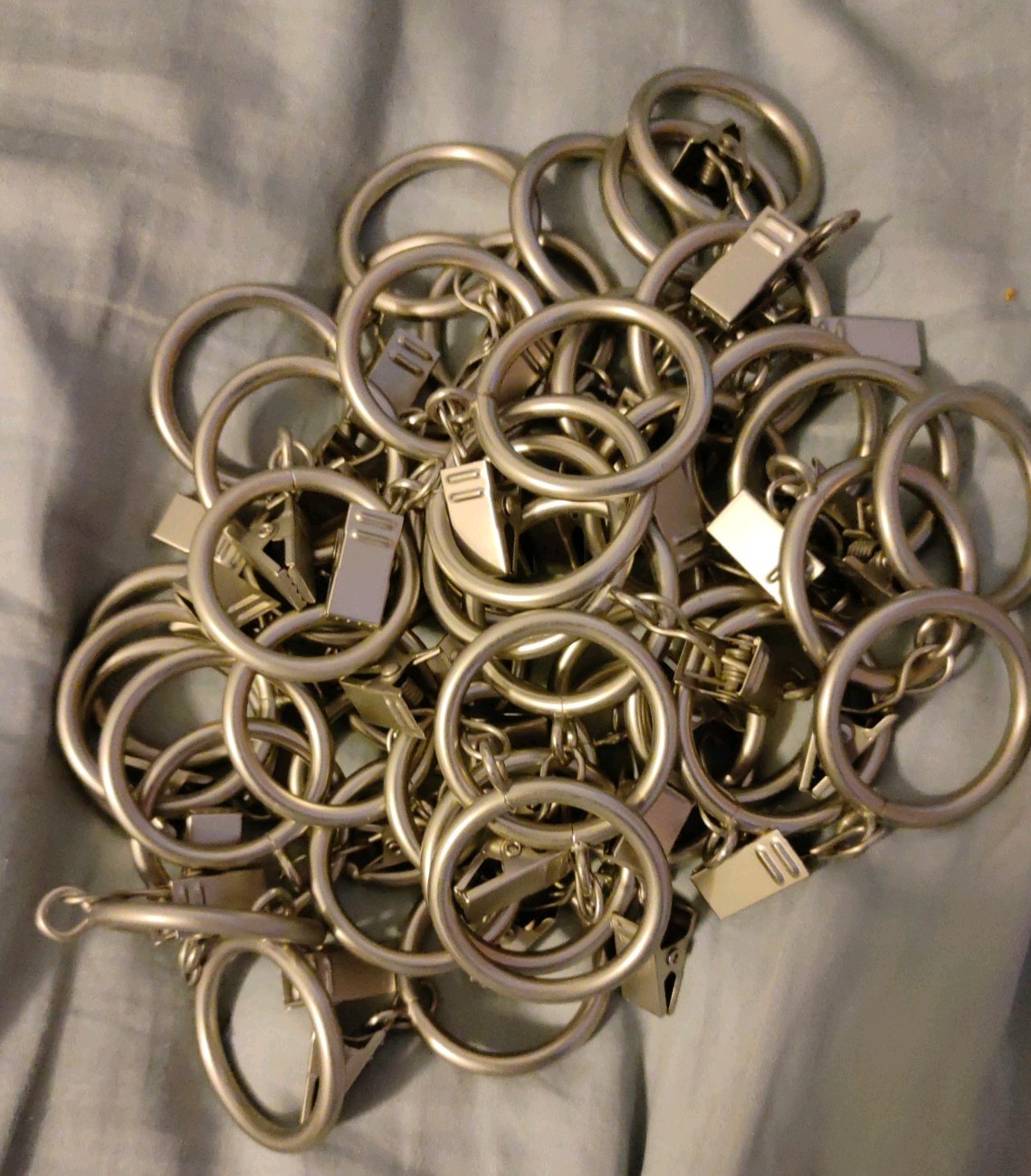 JC Penney Home Collection Eyelet Clip Curtain Rings Nickel/Pewter 1.5″ 44 Pcs.
