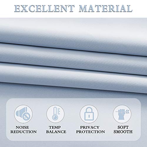 12 Inches Long Valances for Windows – 2 42″W x 12″L (Pack of 2) Light Blue
