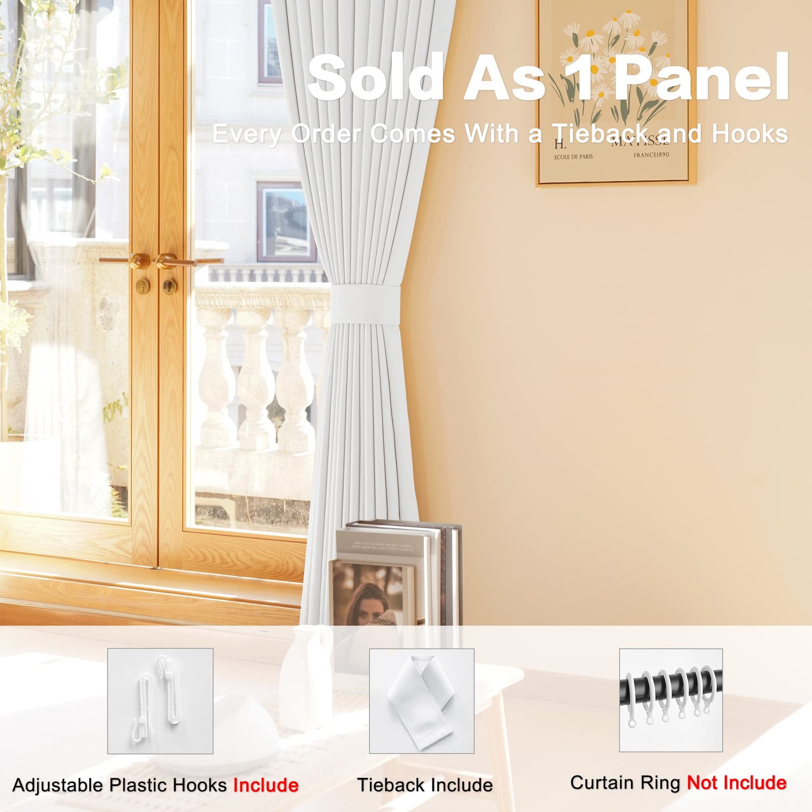 Huto Pinch Pleat Half Blackout Curtains 84 Inches Long Window Treatment For