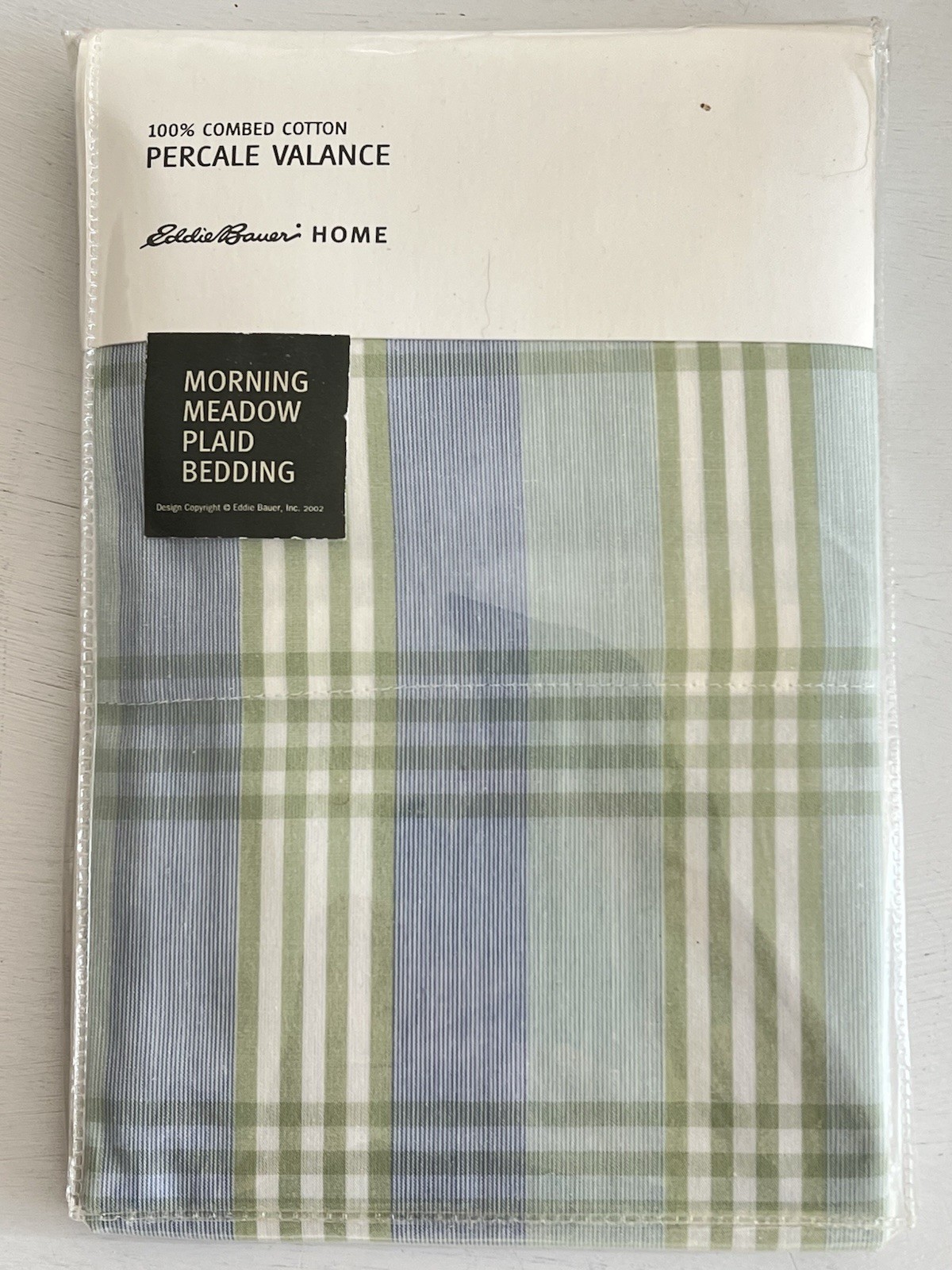 Eddie Bauer Home Valance Plaid 82×21 100% Cotton One Rod Pocket Morning Meadow