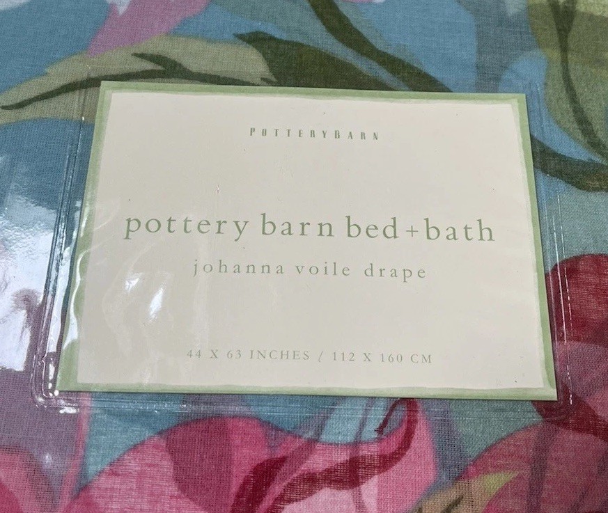 Vintage Pottery Barn 100% Cotton Johanna Voile Drapes 44” x 63” Lot of 3 RARE
