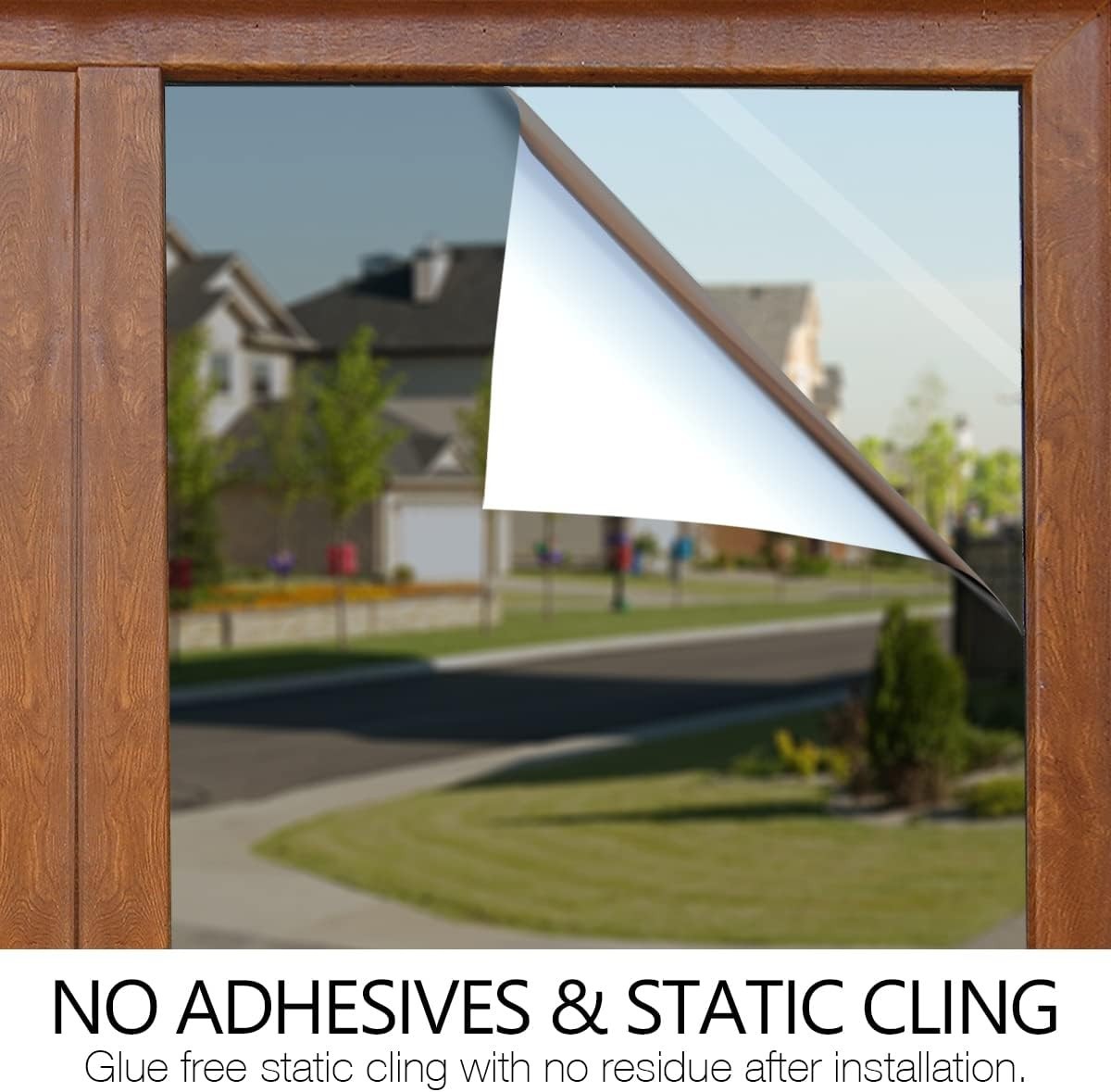 Heat Control Window Film with One-Way Mirror Effect – Black-Silver, 17.5″ x 6.5″