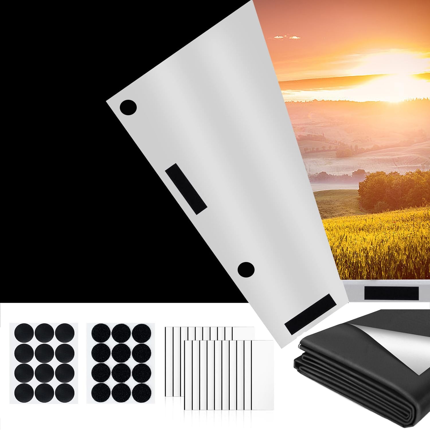 Blackout Curtains No Drill DIY Hook and Loop Tape Light Blocking Privacy 40×57