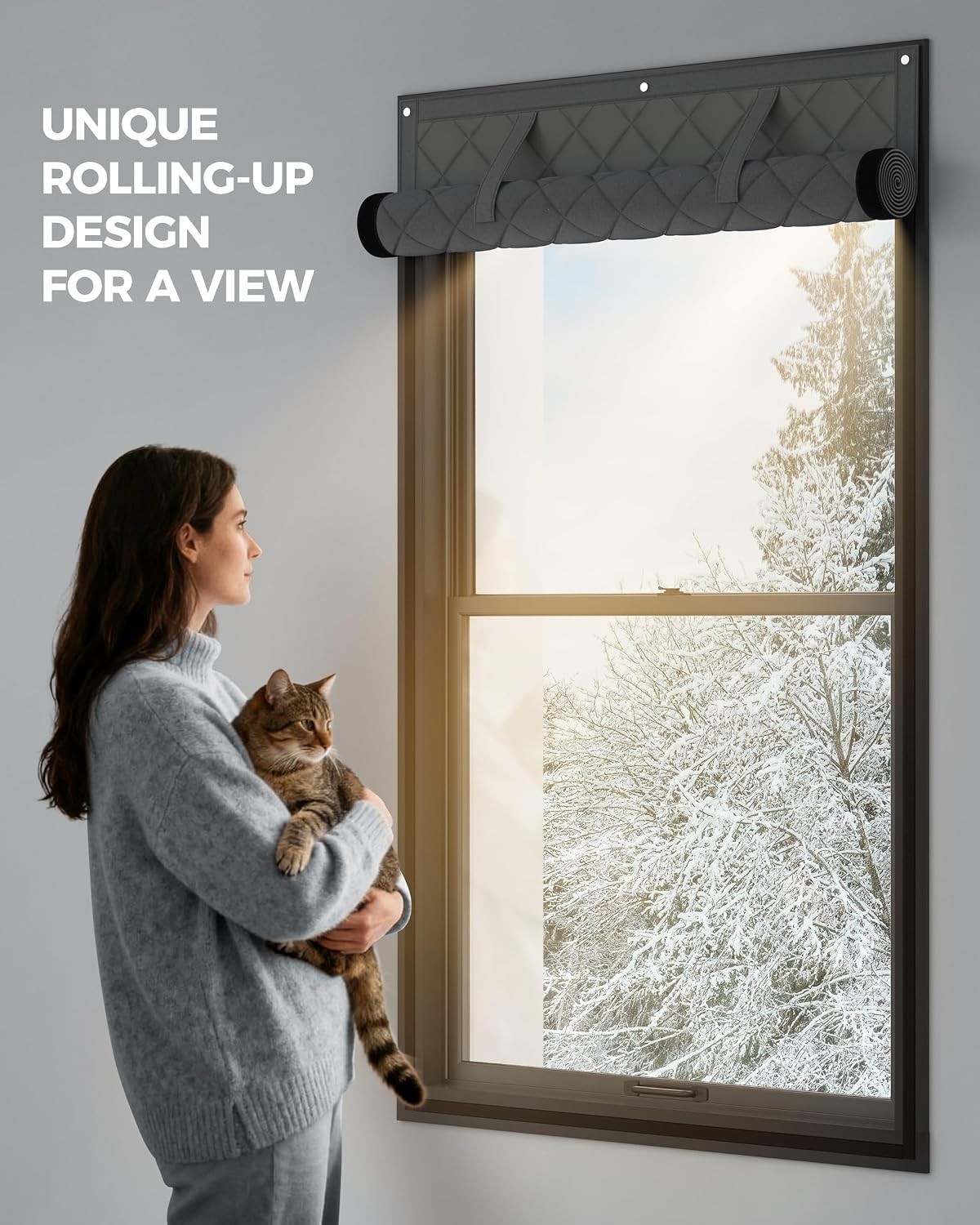 Roll-Up Thermal Insulation Curtains 30×56 Inch – Easy To Install Home Solution