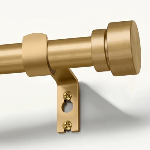 Gold Heavy Duty Curtain Rods for Windows 66 to 120 Inches Adjustable Length