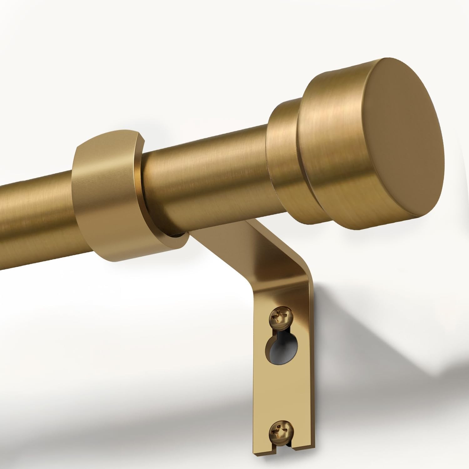 Warm Gold Curtain Rods for Windows 72 to 144 Inches Adjustable Length Heavy Duty