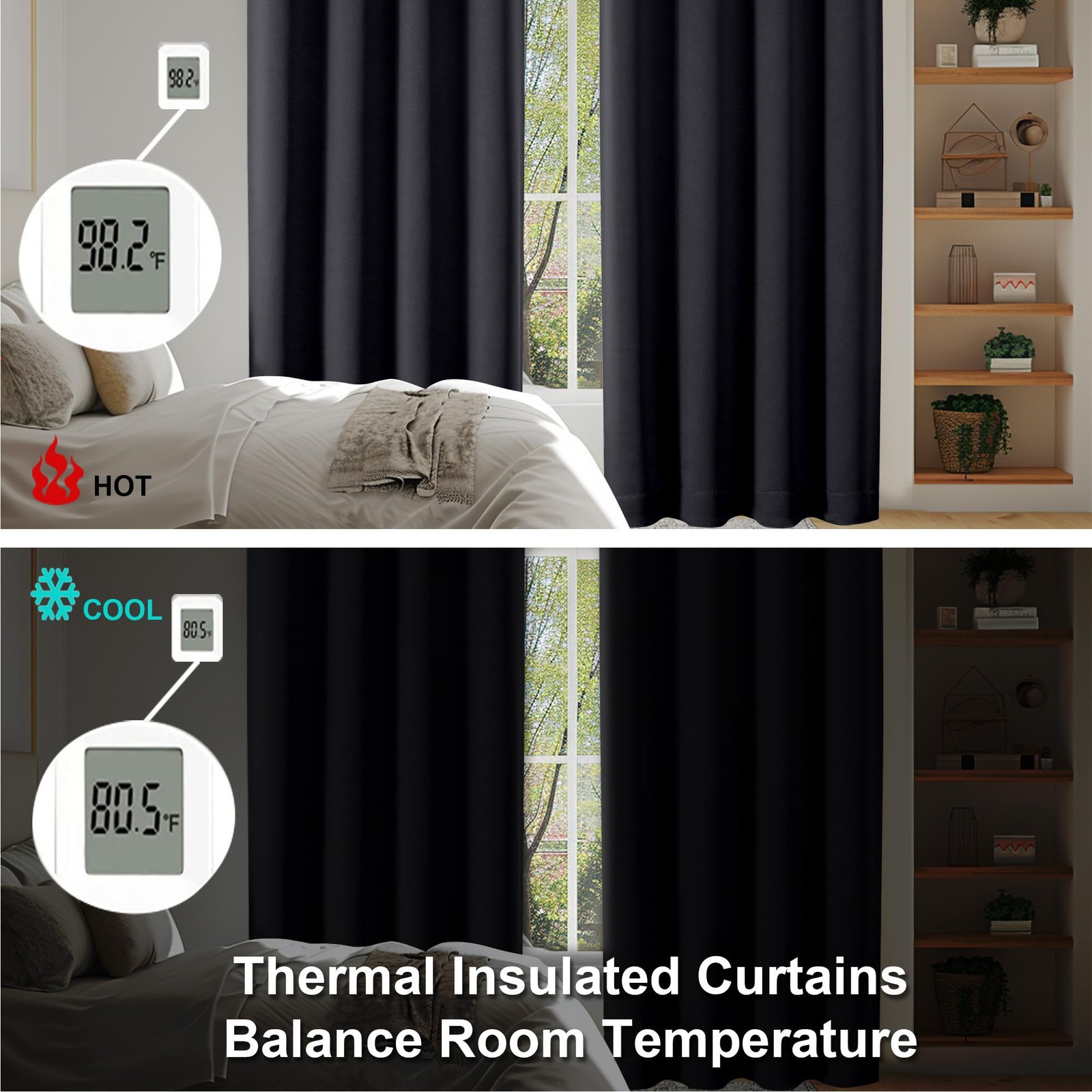 Ava Blackout Extra Long 10ft Curtains for Patio 120 Inches Long 2 Panels Set,…