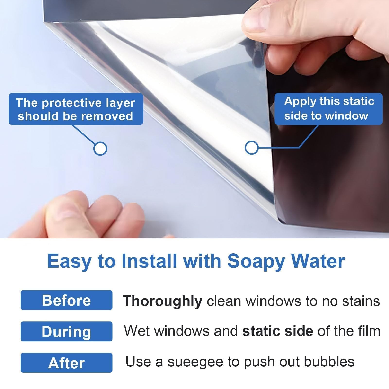 Dwersty One Way Daytime Window Privacy Film See 17.5 Inch x 78.74 Inch, Black