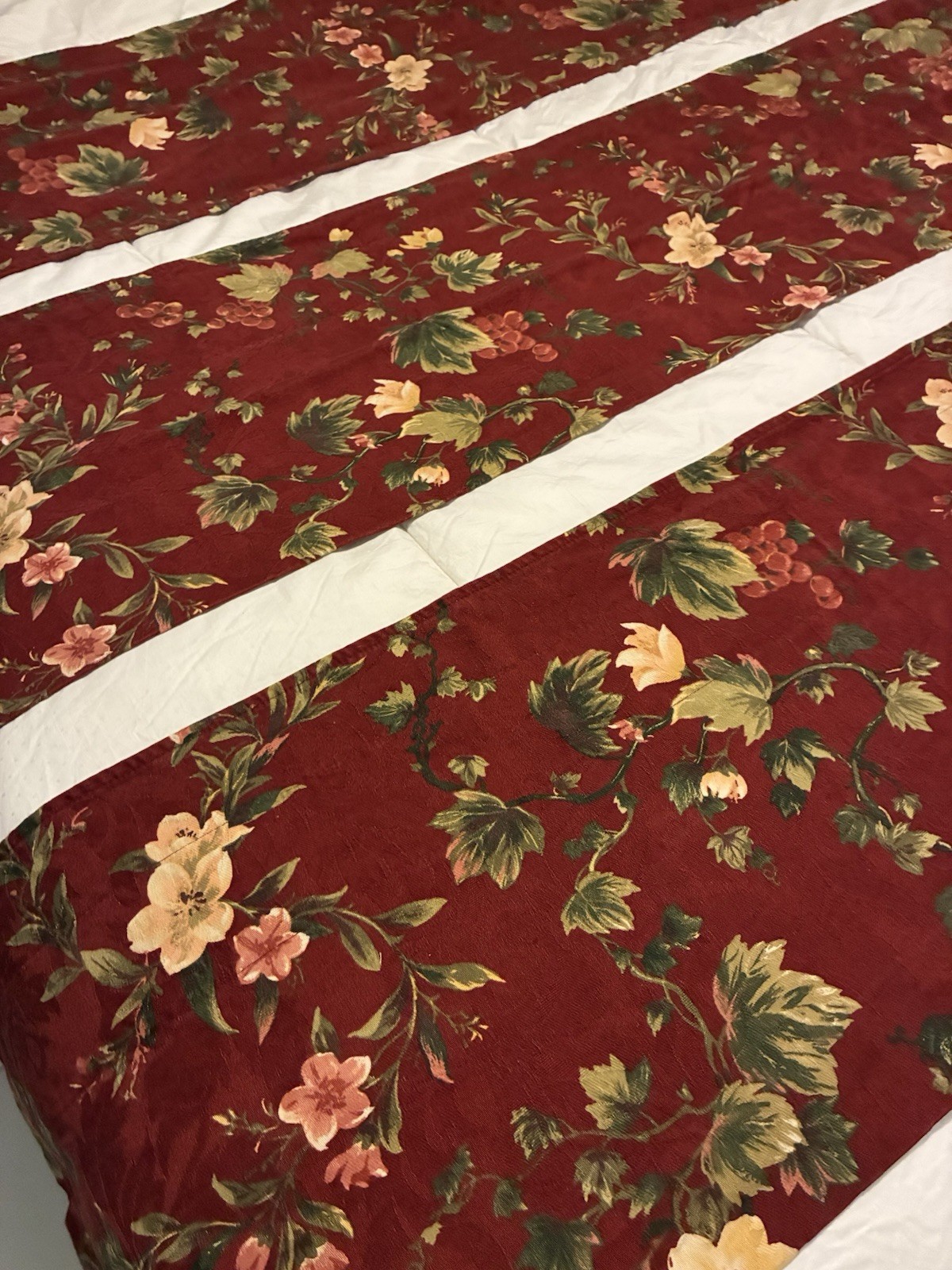 Waverly Valances SET/3 Grapes Fairfield Chianti Red Cabernet Cotton USA 15×76