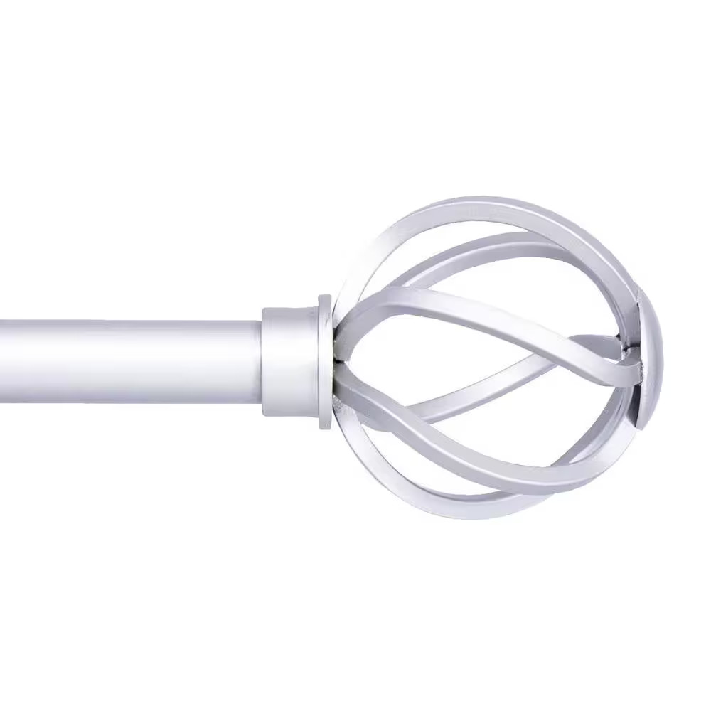 Cage 48 In. – 86 In. Adjustable Single Curtain Rod 5/8 In. Diameter in Brushed N
