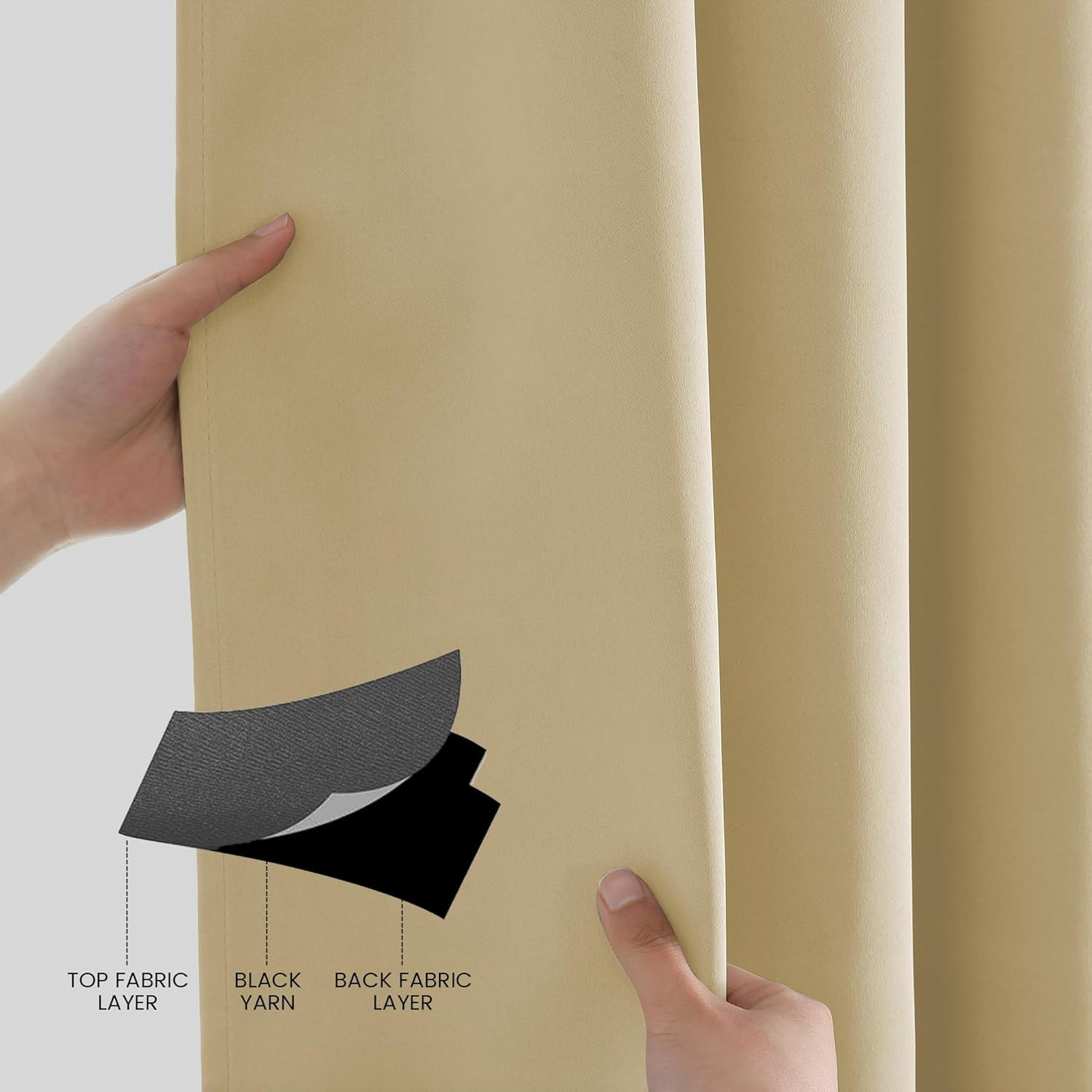 Beige Flame Retardant Curtains for Hotels & Auditoriums – 52×108 In, 2 Panels