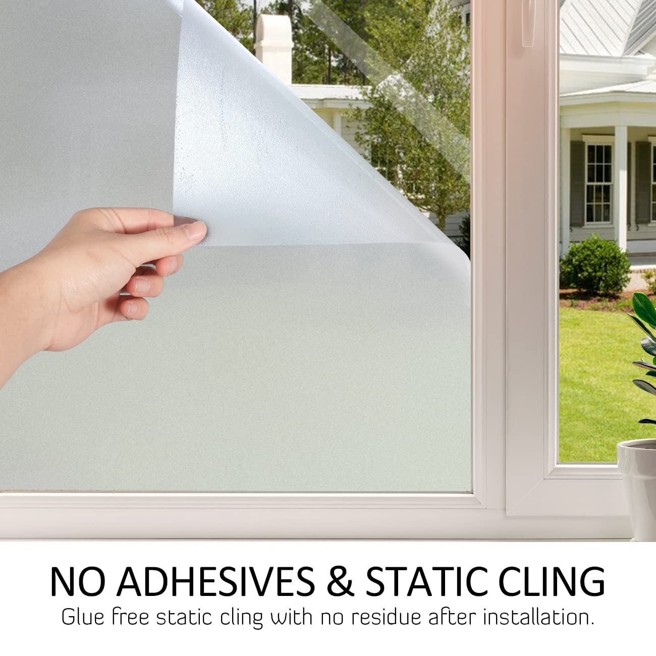 Frosted Window Privacy Film Heat Control 17.5 Inch X 6.5 Feet,
