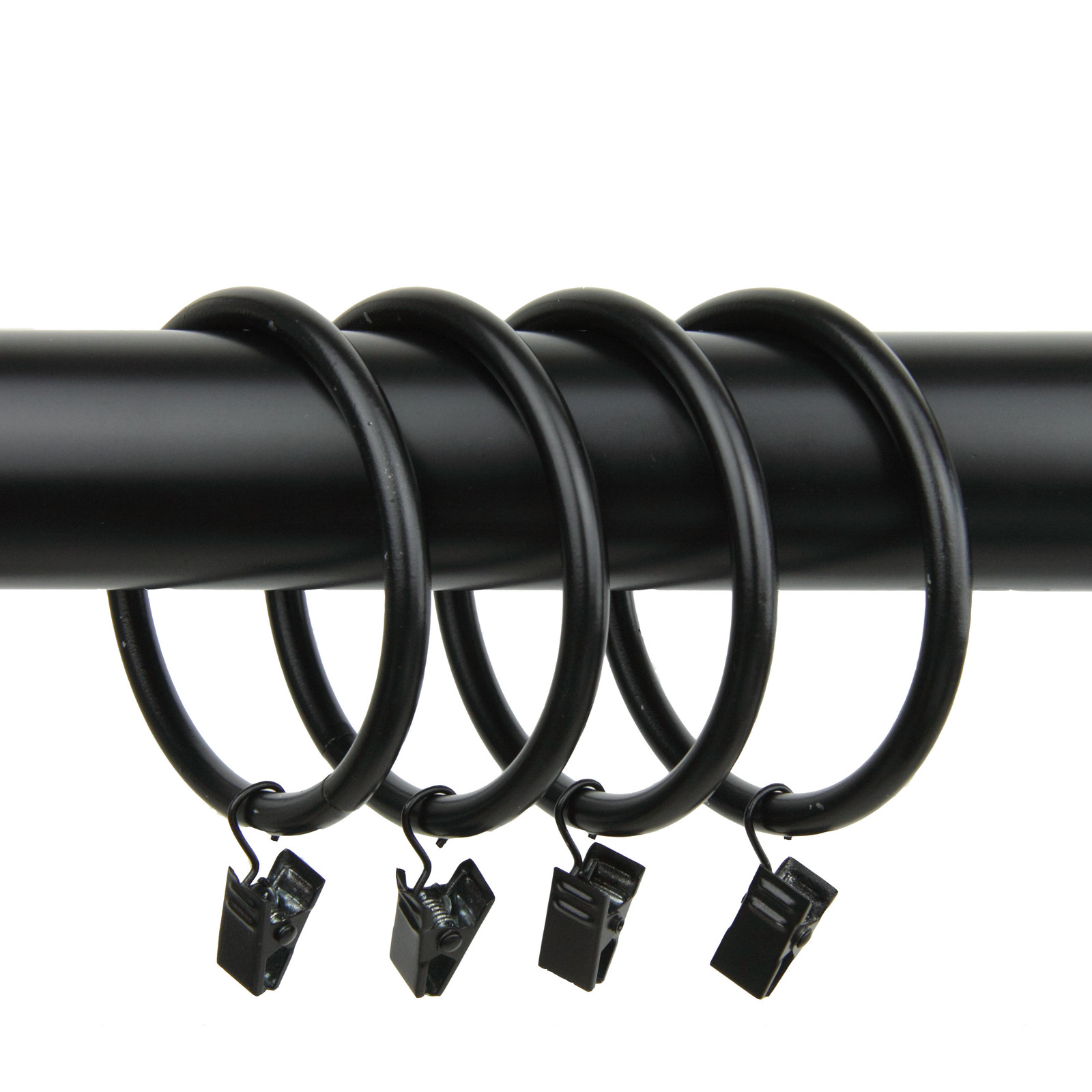 New 10 Heavy Duty Curtain Rings w/ Clips 2-1/2″ (4 colors)