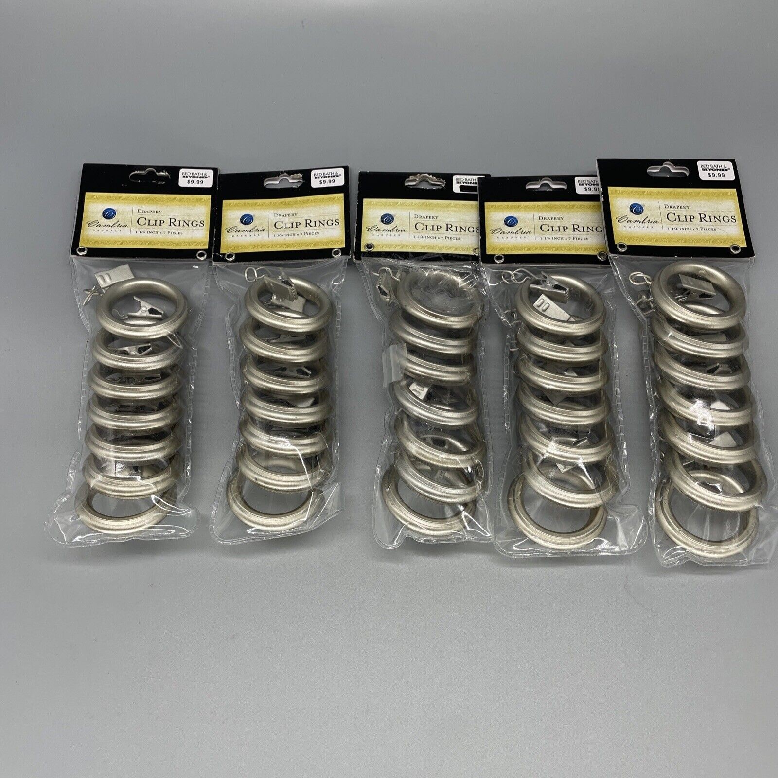 Cambria Drapery Clip Rings 1-1/4″ – 35 Pcs Brushed Nickel Color Only 1 Pk Open