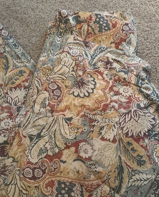Pottery Barn Celeste Drapes Set 2 Warm Rust 50x 84 Damask Curtains Pair Rare🦩