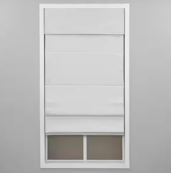 Perfect Lift Window Cordless Poly/Cotton Classic Roman Shade 35 W x 64 L White