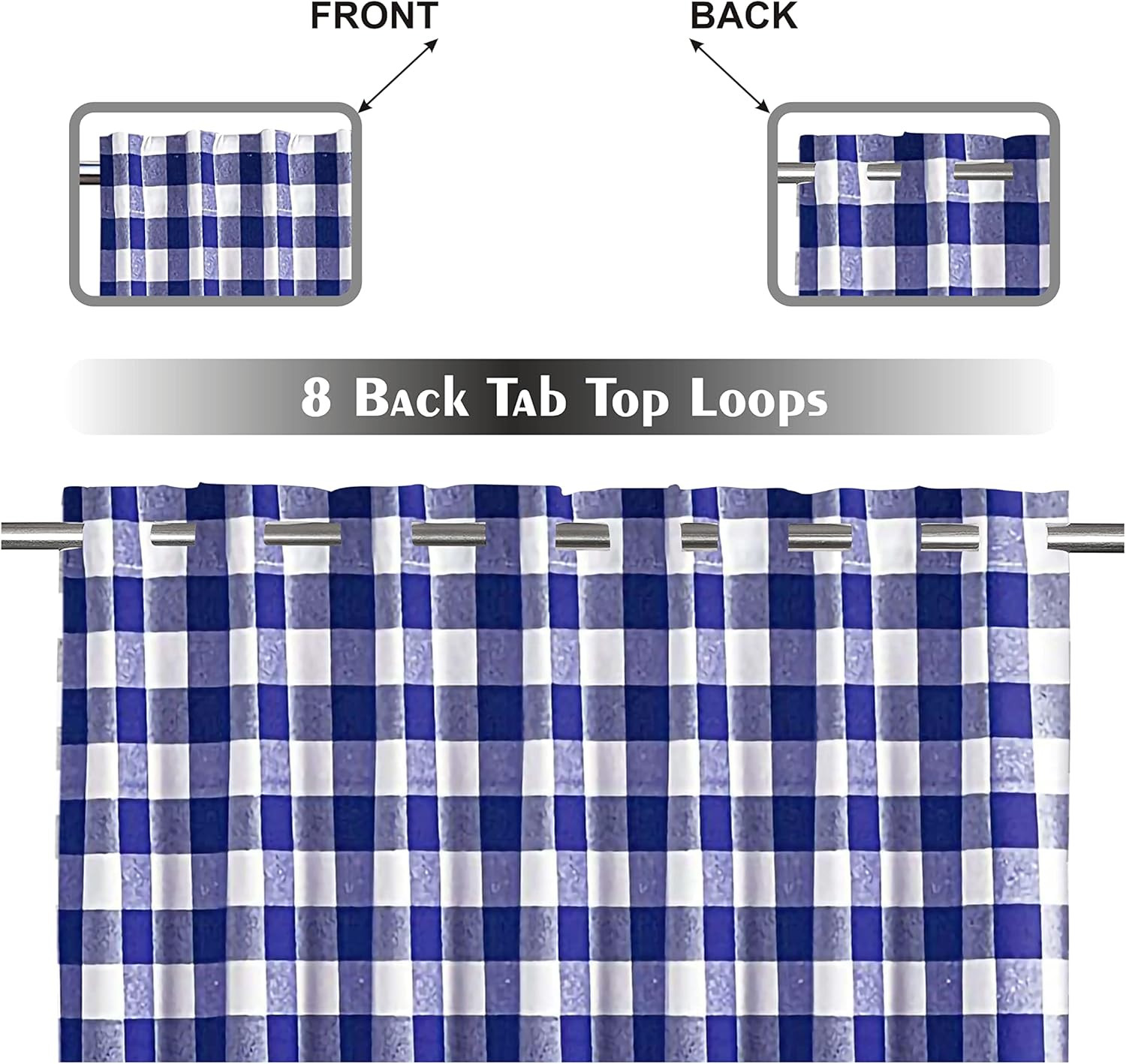 Rod Pocket Curtains 96 Inches Long,Bedroom Curtains 96 Inches Long,Buffalo Check