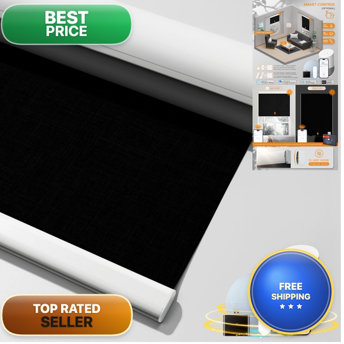 Musclearea Motorized Blinds Remote100 Blackout Smart Blinds Window Cordless