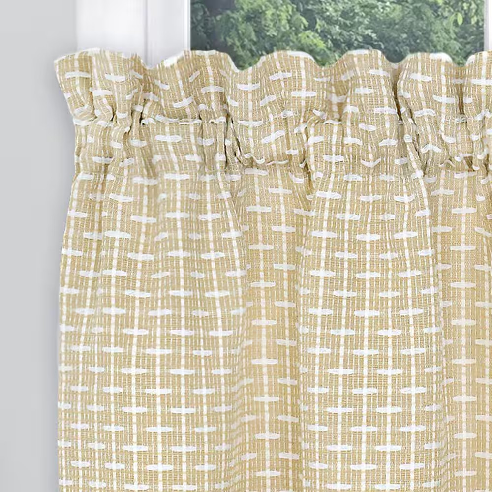 Bedford Light Filtering Window Curtain Tier Pair – 58X24 – Tan