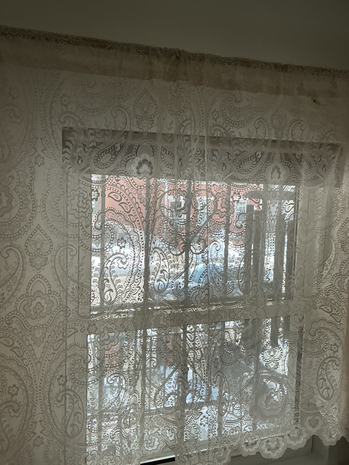 White(beige) Lace Curtins Panel From Home Collection Brand