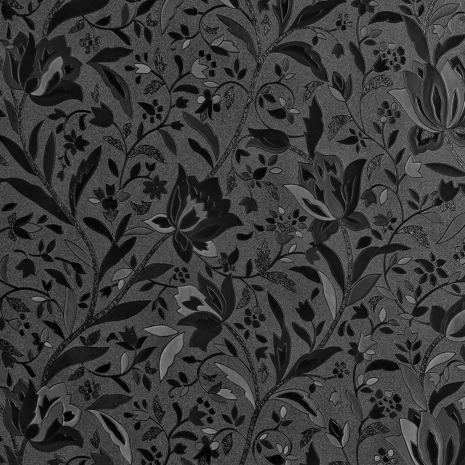 Total Blackout Window Film100% Light Blocking Glass Door Film Etched TulipRoo…
