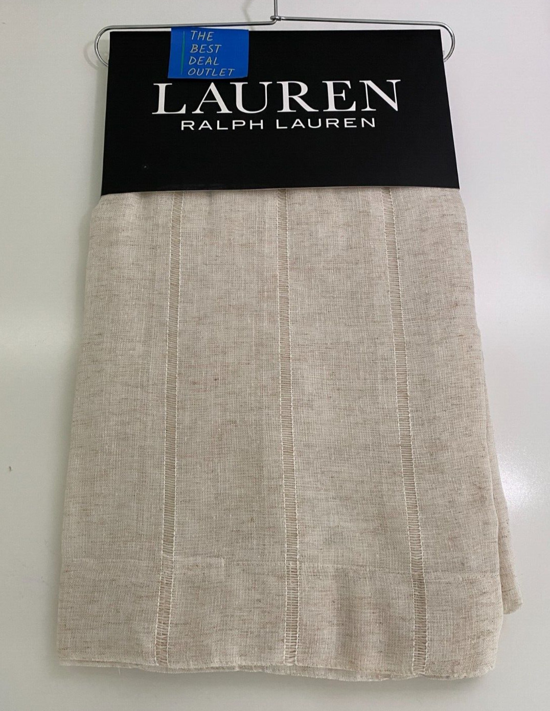 New Ralph Lauren Window Curtains 2 Panels Beige 54 x 108 Linen Hamilton Back Tab