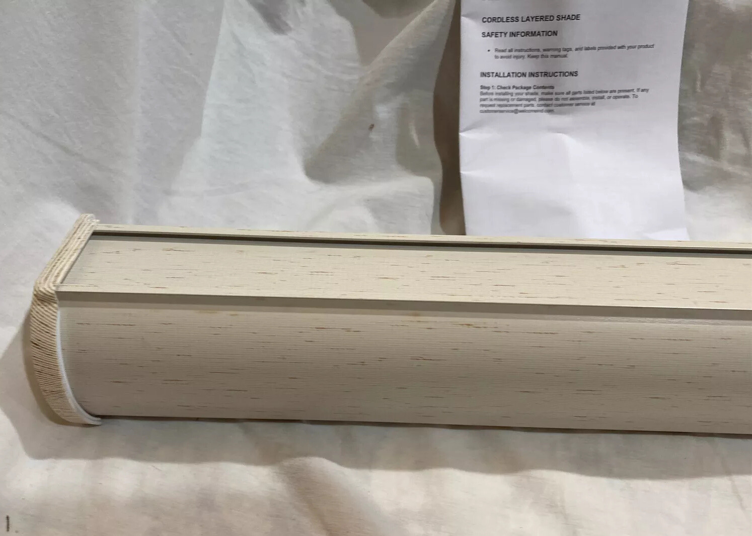 Cordless Sheer layered shade-24”x72”-natural by Universal Home Fashions