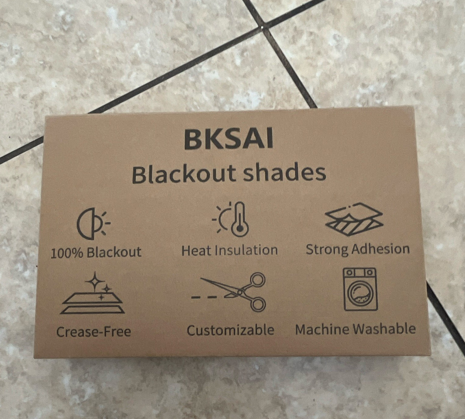 BKSAI Black PVC Adhesive Blackout Shades 100x150cm Heat Insulation