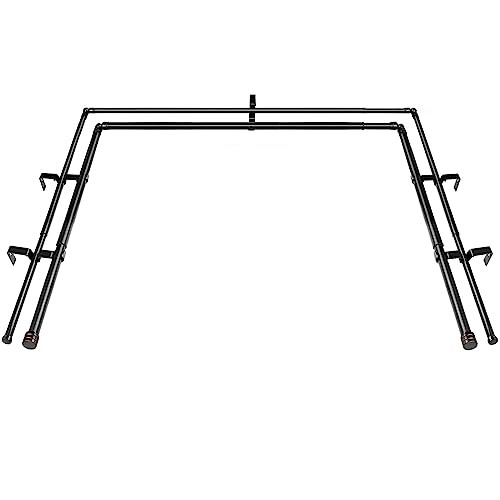 Double Bay Window Curtain Rods 36 to 72 Inches(Center Rod) | 20 36-72″ Black
