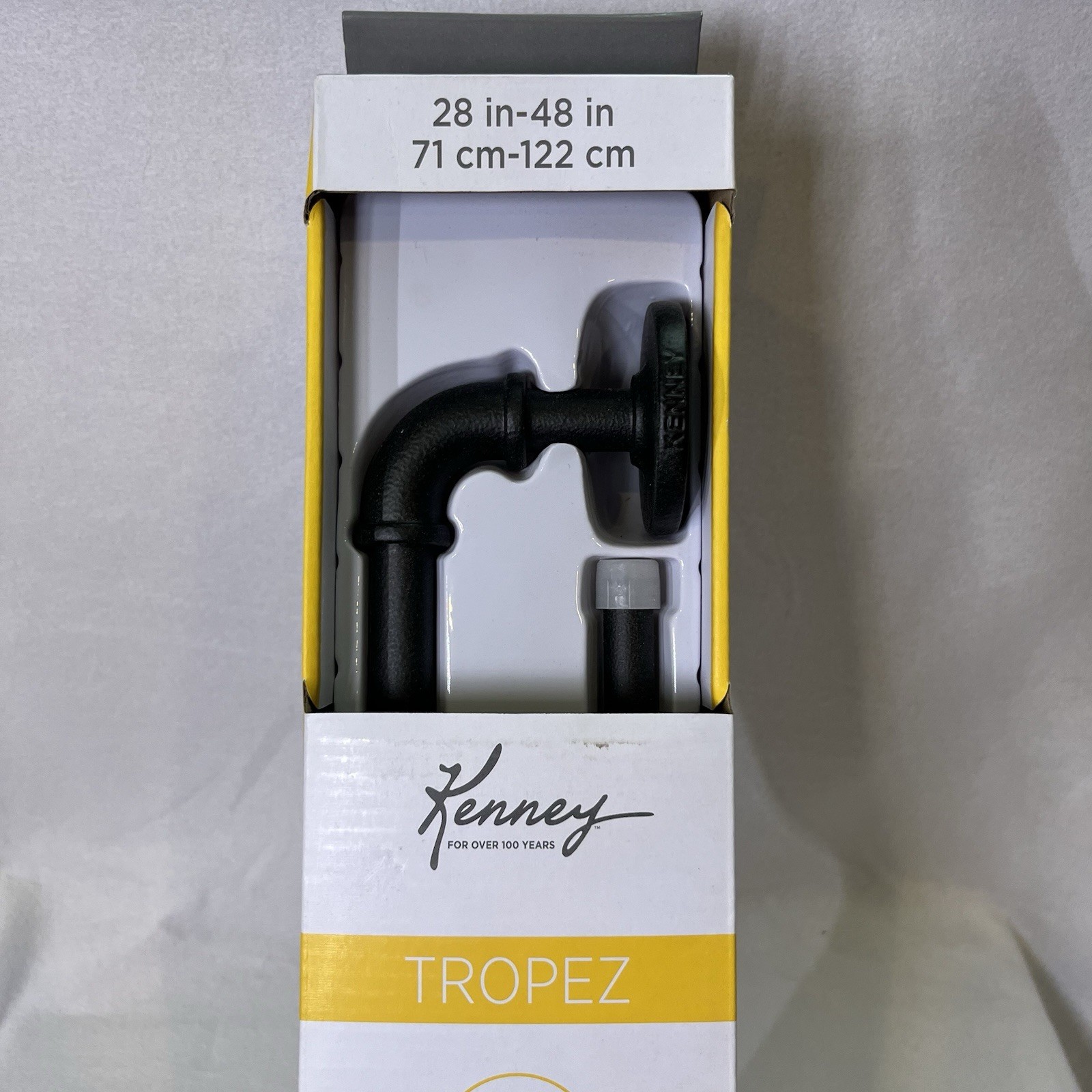 Kenney Tropez Black Steel Curved Extendable Indoor Outdoor Curtain Rod 28-48 in.